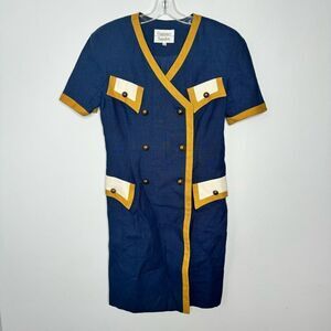 Vintage Constance Saunders linen dress size 10